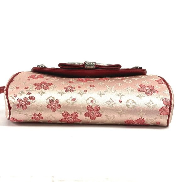 LOUIS VUITTON M92588 Monogram Satin Cherry Blossom Griotte Pochette Shoulder Bag - Picture 6 of 14